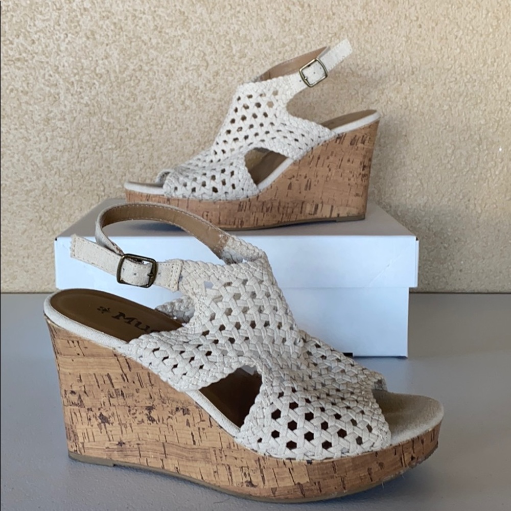 Mudd lace wedge heels